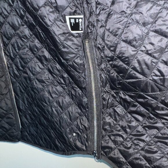 Zella Quilted Longline Black Jacket Coat Side zippers, arm pocket, NWT XS, NICE! - Picture 8 of 10